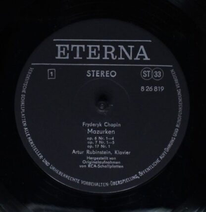 Eterna 8 26 819 - Frédéric Chopin, Arthur Rubinstein - Mazurken - Image 3