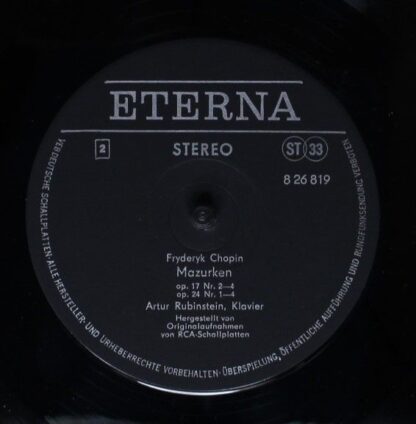 Eterna 8 26 819 - Frédéric Chopin, Arthur Rubinstein - Mazurken - Image 4