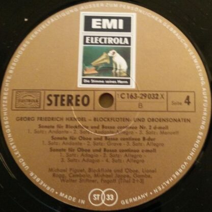 EMI C163-29031/2X - Georg Friedrich Händel - Blockflöten- Und Ob - Image 7
