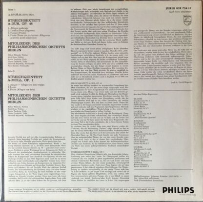 Philips 839 754 LY - Streichsextett A-Dur, Op. 48  Streichquinte - Image 2