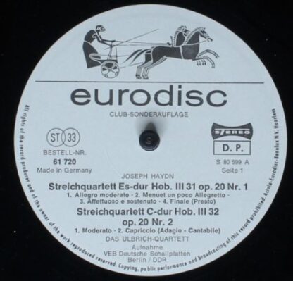 Supraphon 80600 - ULBRICH qu HAYDN op 20 rare DUCH Philips press - Image 5