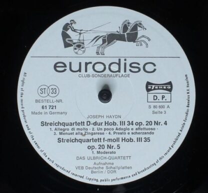 Supraphon 80600 - ULBRICH qu HAYDN op 20 rare DUCH Philips press - Image 7