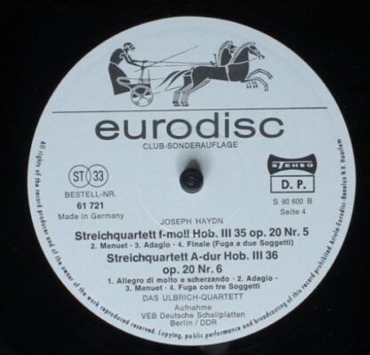 Supraphon 80600 - ULBRICH qu HAYDN op 20 rare DUCH Philips press - Image 8