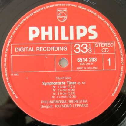 Philips 6514 203 - 4 Symphonic Dances Op. 64 / Old Norwegian Rom - Image 3