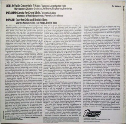 Turnabout TV 34606S - Rolla/Paganini/Rossini - Image 2