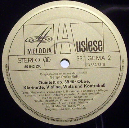 Eurodisc 80042 ZK - Die Geschichte Vom Soldaten / Quintett Op. 3 - Image 3