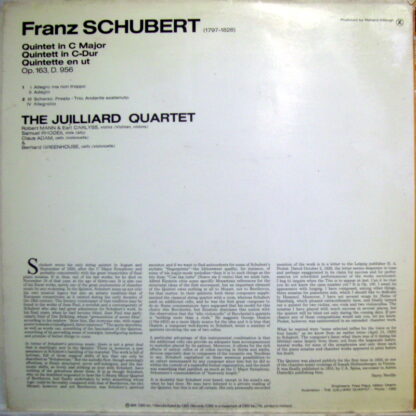 CBS 76268 - Quintet In C Major - Quintet In C-Dur - Quintette En - Image 2