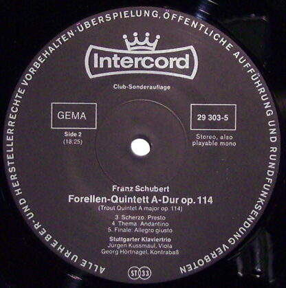 Intercord 29 303-5 - Forellen-Quintett A-dur Op. 114 - Image 3