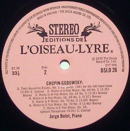 Éditions De L'Oiseau-Lyre DSLO26 - Chopin ~ Godowsky Etudes & Wa - Image 6