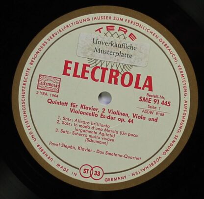 EMI SME 91 445 - Klavierquintett Es-Dur Op.44 - Streichquartett - Image 3