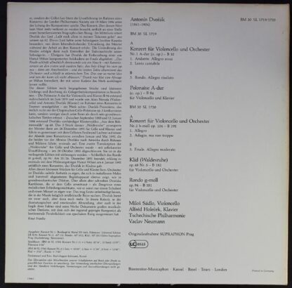 Musicaphon BM 30 SL 1719/1720 - Die Werke Für Violoncello Und Or - Image 2