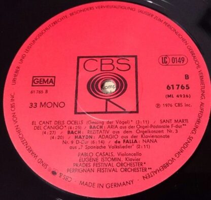 CBS 61 765 - Konzert Für Violoncello Und Orchester A-moll, Op. 1 - Image 7