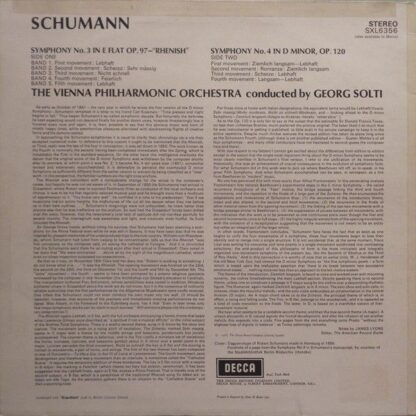 DECCA SXL 6356 - Symphony No.3, Op.97 "Rhenish" / Symphony No.4, - Image 2