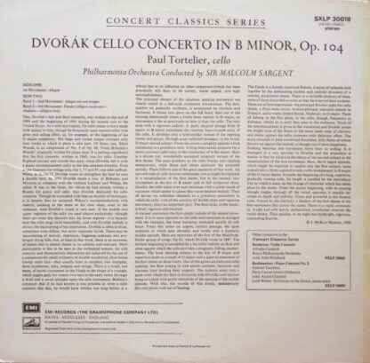 EMI SXLP 30018 - Dvořák Cello Concerto - Image 2