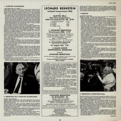 Hungaroton SLPD 12631 - Bernstein Budapesten '83: Zene / Diverti - Image 2