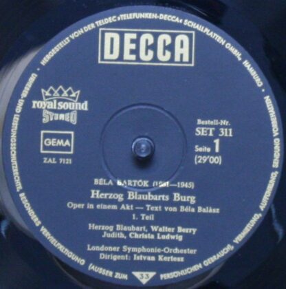 DECCA SET 311 - Herzog Blaubarts Burg - Image 3