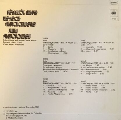 CBS 77330 - Die Sechs Streichquartette - Image 2