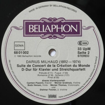 Bellaphon 68 01 002 - Suite De Concert De La Création Du Monde D - Image 6