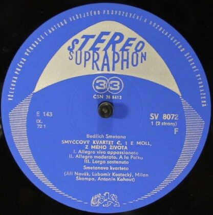 Supraphon DV 8072 F - Smyčcové Kvartety - Image 3