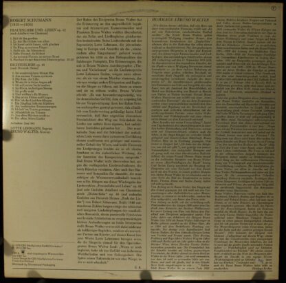 CBS 61 501 - Frauenliebe Und - Leben Op. 42 / Dichterliebe Op. 4 - Image 2