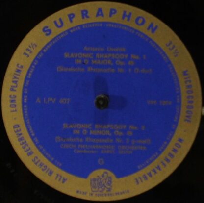 Supraphon LPV 407 - Slavonic Rhapsodies, Op. 45, Scherzo Capricc - Image 4