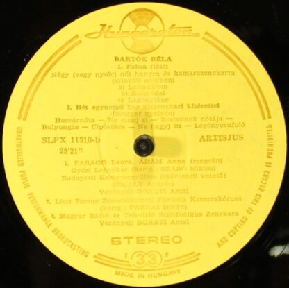 Hungaroton SLPX 11510 - Cantata Profana / Five Hungarian Folk So - Image 4