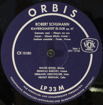 Orbis CX 10180 - Klavierquintett Es-Dur Op.44 / Klavierquartett - Image 4