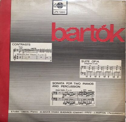 Qualiton LPX 1280 - Contrasts / Suite Op. 14 / Sonata For Two Pi