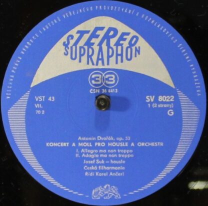Supraphon SV 8022 - Koncert A Moll Pro Housle A Orchestr, Op. 53 - Image 3