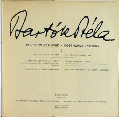 Hungaroton LPX 11314 - Violin Concerto /1907-8/ • Rumanian Dance - Image 3