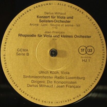 Not On Label H J 1 - Konzert Für Viola Und Orchester, Rhapsodie - Image 4