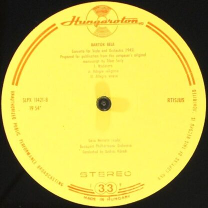 Hungaroton SLPX 11421 - Piano Concerto No 3. / Viola Concerto - Image 5