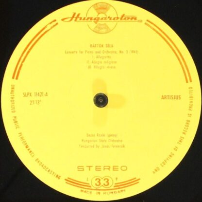 Hungaroton SLPX 11421 - Piano Concerto No 3. / Viola Concerto - Image 6