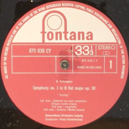 Fontana 875 038 CY - Symphonie Nr. 1 B-dur Op. 38 "Frühlingssymp - Image 3