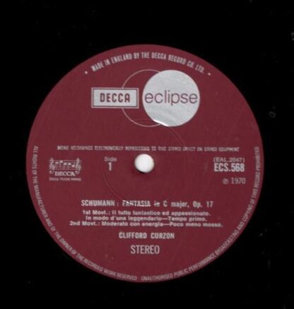 DECCA ECS 568 - Fantasia In C Major / Kinderscenen - Image 2