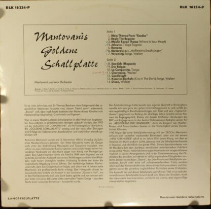 DECCA BLK 16224-P - Mantovani's Goldene Schallplatte - Image 2