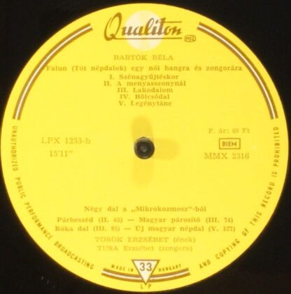 Qualiton LPX 1253 - Hungarian Folk Songs / Village Scenes - Image 5