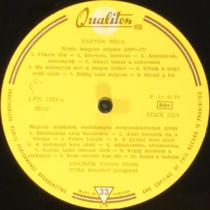 Qualiton LPX 1253 - Hungarian Folk Songs / Village Scenes - Image 6