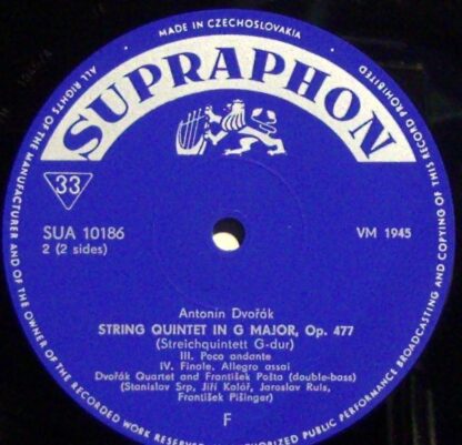 Supraphon SUA 10186 - String Quintet In G Major - Image 3