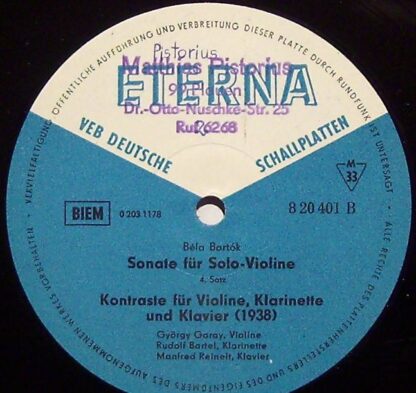 Eterna 8 20 401 - Sonate Für Solo-Violine / Kontraste Für Violin - Image 3