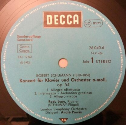 DECCA 26 040-6 - Klavierkonzert A-moll / Klavierkonzert A-moll - Image 3