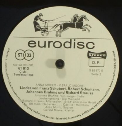 Eurodisc 61 013 - Lieder Von Schubert, Schumann, Brahms, Strauss - Image 6