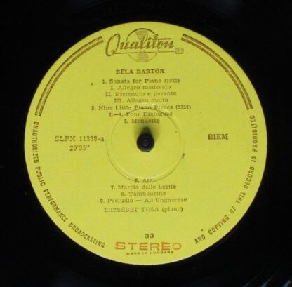 Hungaroton LPX 11338 - Sonata For Piano - Nine Little Piano Piec - Image 7