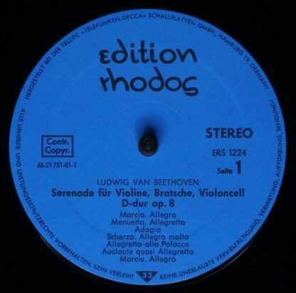 Edition Rhodos ERS 1224 - Serenade D-dur Op. 8/ Streichtrio B-du - Image 4