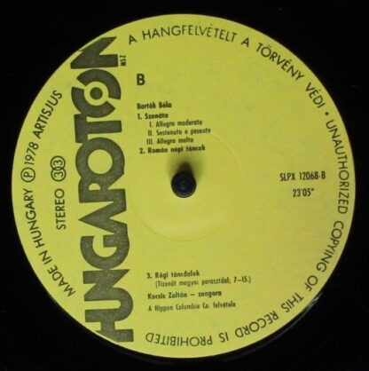 Hungaroton SLPX 12068 - Allegro Barbaro / Suite, Op. 14 / Szonát - Image 4