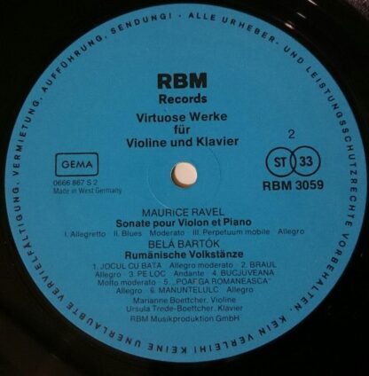 RBM Records RBM 3059 - Virtuose Werke Für Violine Und Klavier - Image 4