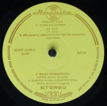 Hungaroton SLPX 11320 - 44 Duos For Two Violins / 7 Pieces From - Image 6