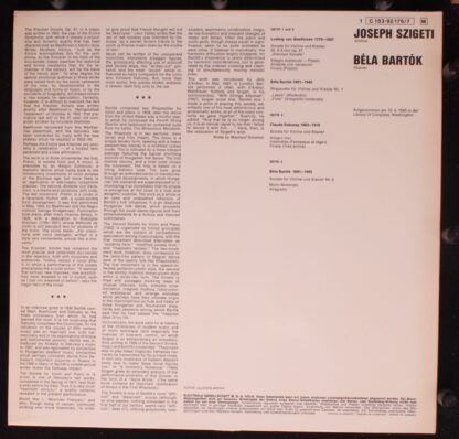 Vanguard 1C 153-92 176/7 M - "Kreutzer Sonate", "Rhapsodie Nr. 1 - Image 4