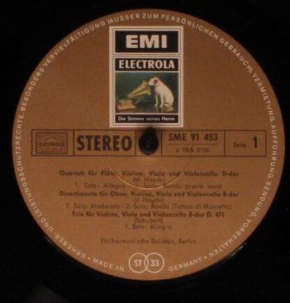 EMI Electrola GmbH SME 91453 - Quartett D-dur, Divertimento B-du - Image 3