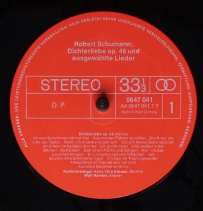 Phonogram  0647 041 - Dichterliebe Und Ausgewählte Lieder - Image 3